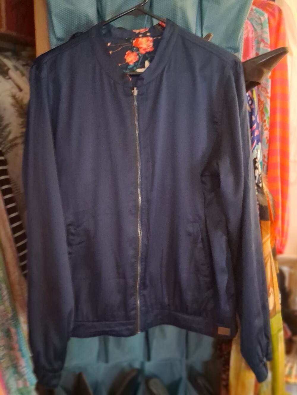 Roxy Reversible 70s Style Satin Jacket